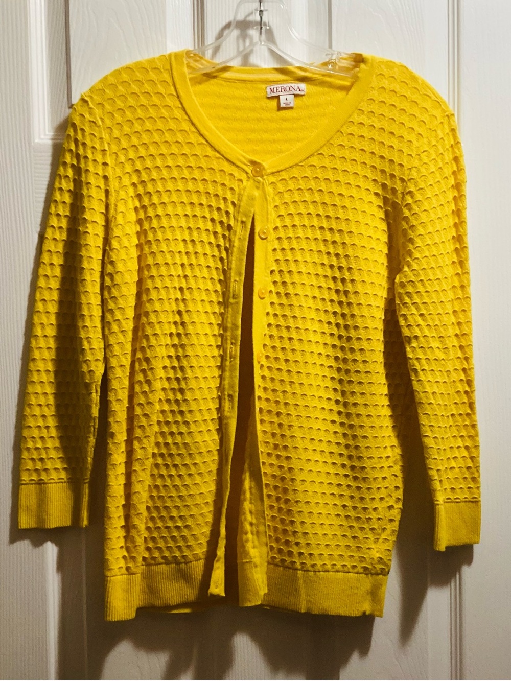 Merona Bright Yellow Textured Button-Front Cardigan